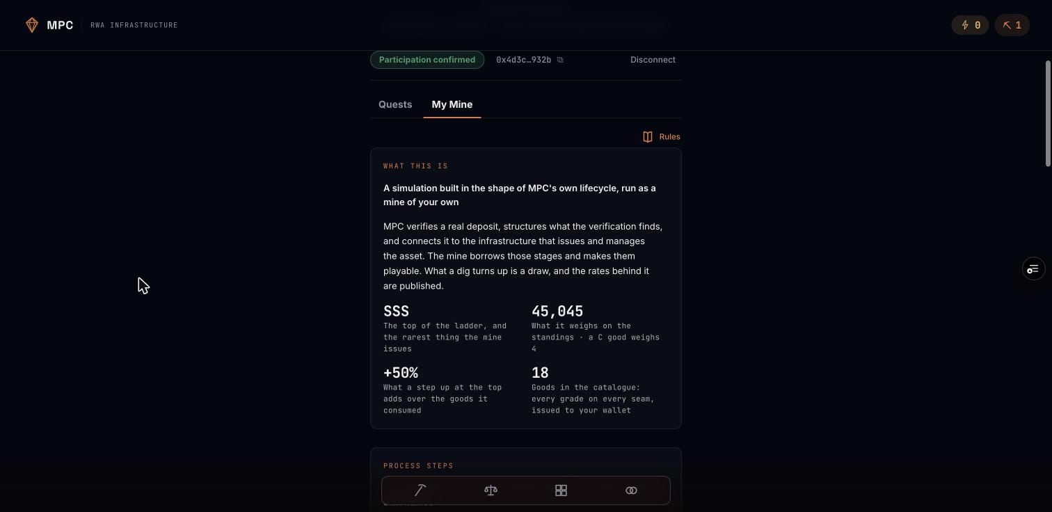 The Rules screen, listing the game's rates and caps in full.