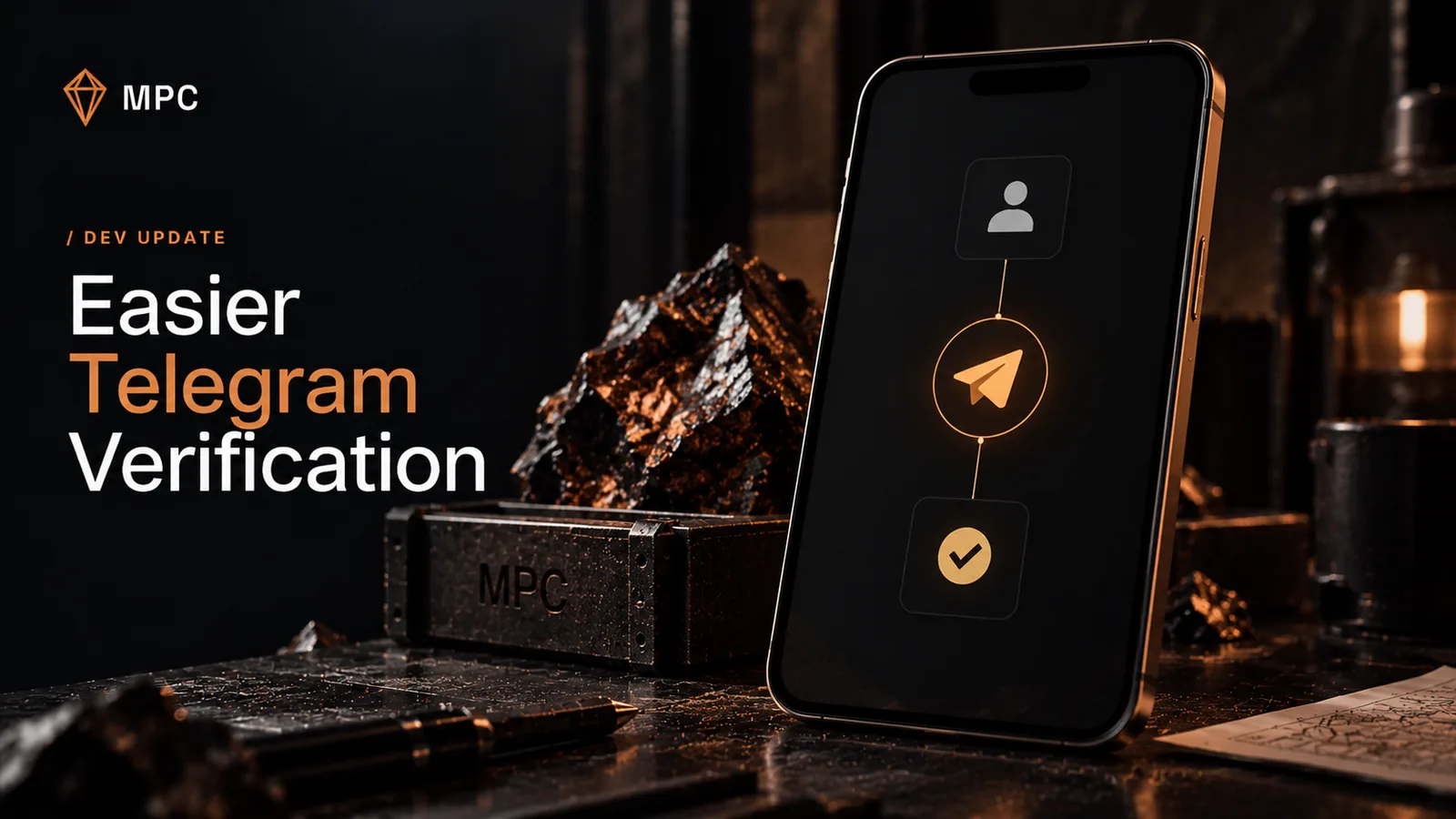The Telegram verification dev update cover art.